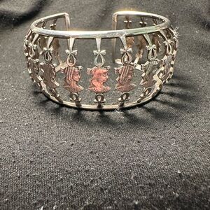 Vintage Egyptian Silver Cuff Bracelet